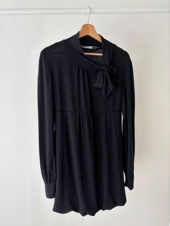 Robe SportMax manche longue noir avec noeud taille S