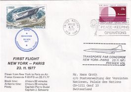 Erstflug Air France CONCORDE New York - Paris  1977, ab UNO