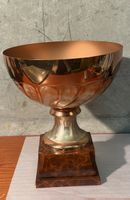 Vintage Copper Trophy Bowl with Wooden Base - Elegant!