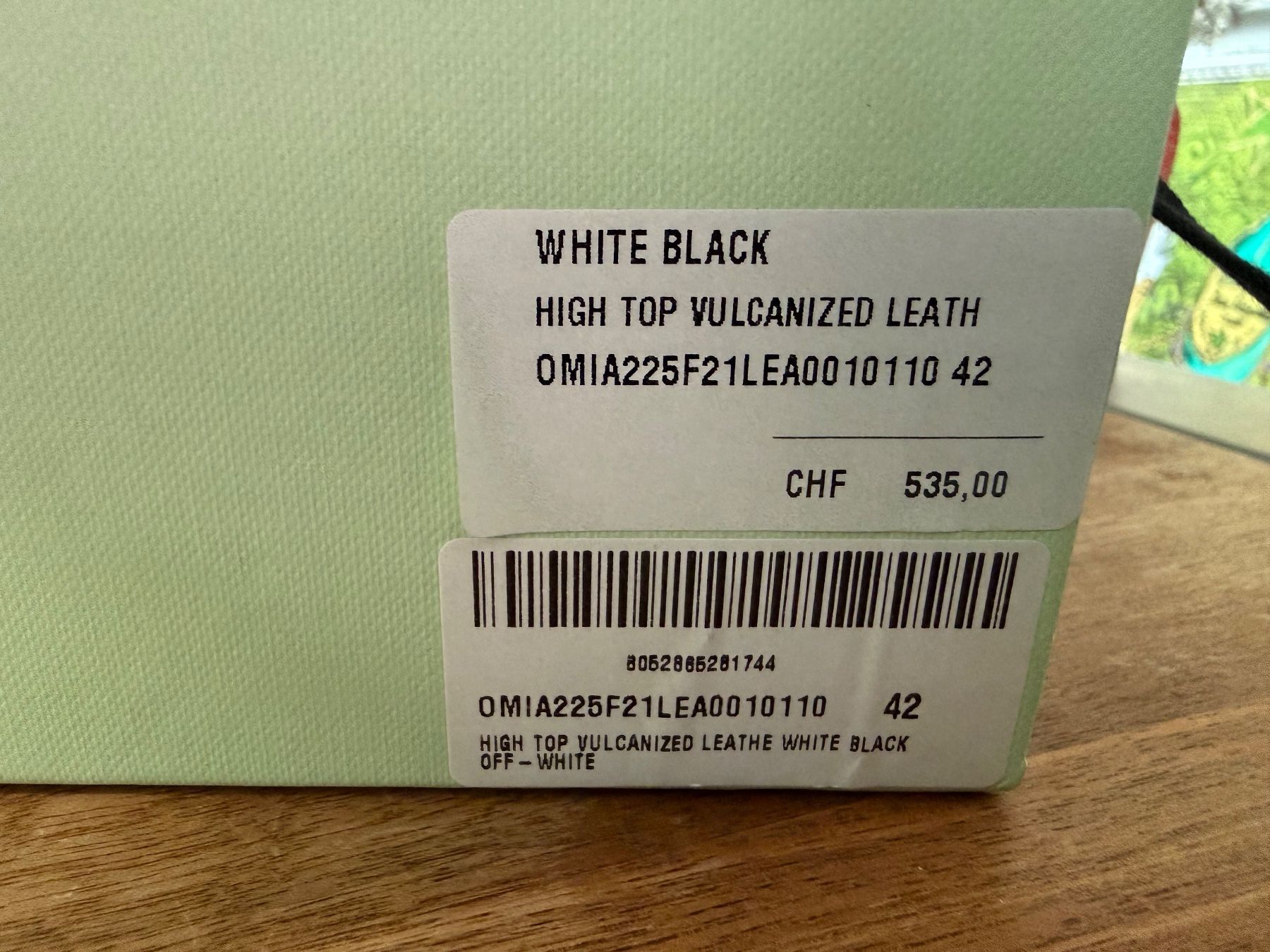 Off-White Scarpe da uomo: Virgil Abloh, Off White, Gr. 42 High Top Vulcanized Leather – Nuovo e nell'imballaggio originale da Oberentfelden venduto da Swissair72 2