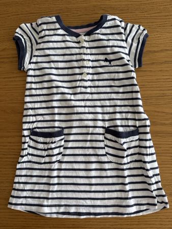 Süsses, gestreiftes Sommerkleid Gr. 80 mit Taschen