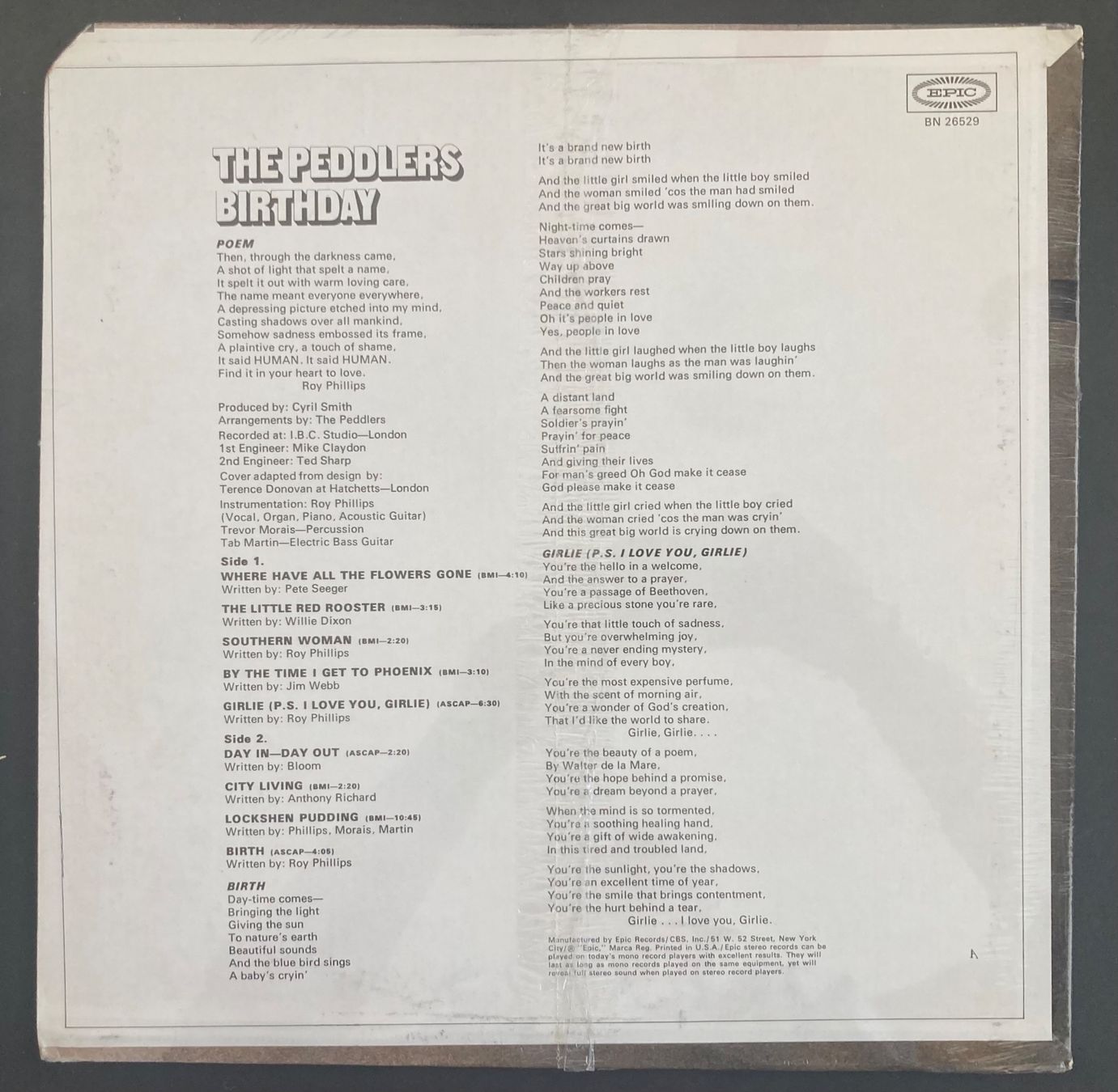 Vinyles: THE PEDDLERS - BIRTHDAY – Neuf avec emballage d'origine à Poliez-Pittet par Newtown-Records 1