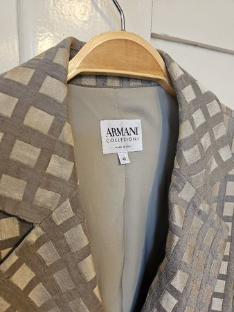 Armani Collezioni Blazer kariert beige grau Grösse 48