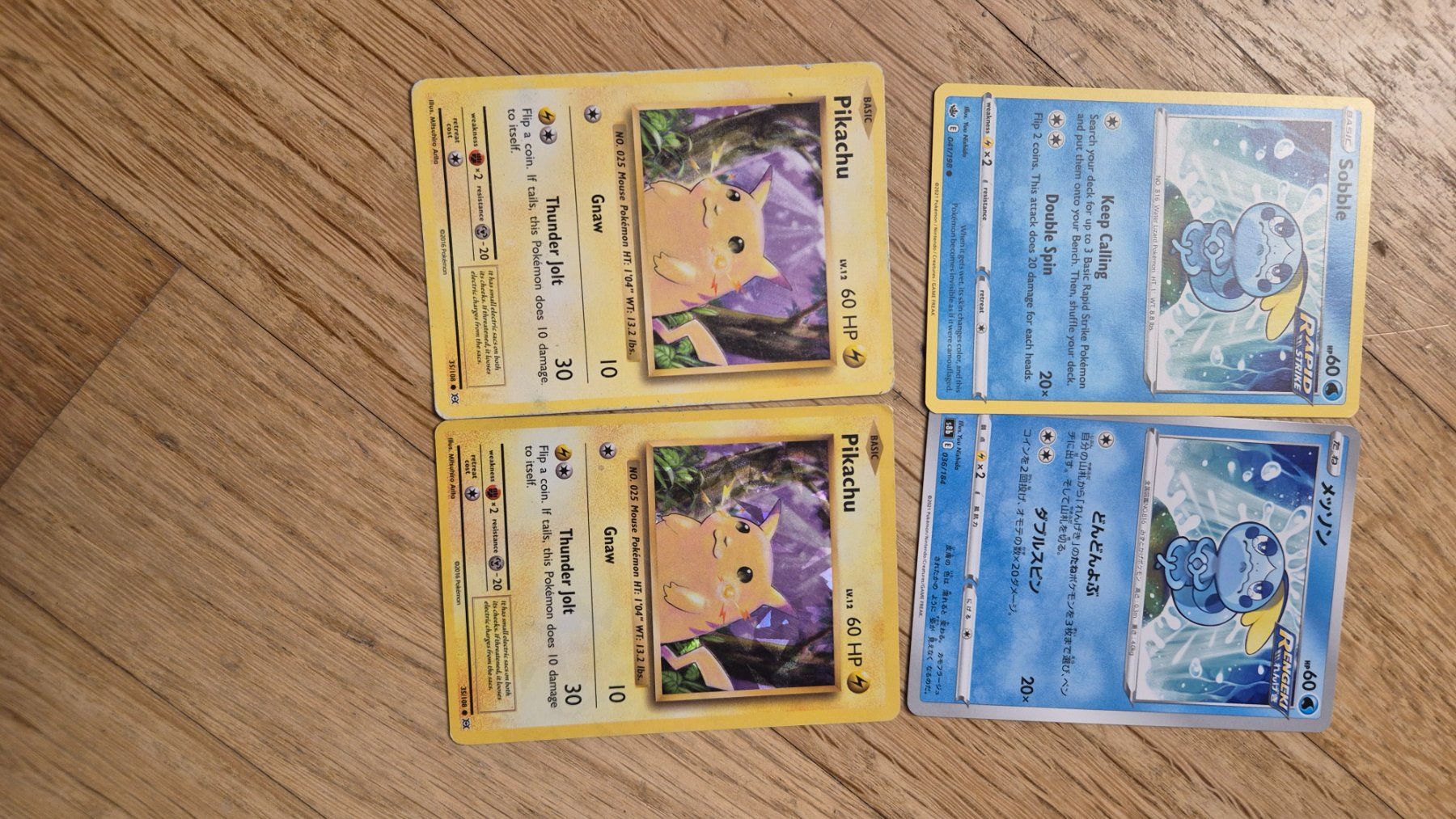 Pokémon Carte collezionabili: Pokemon 2x Pikachu un 2x Sobble (echt) – Nuovo (secondo la descrizione) da Zug venduto da jpawlo 1