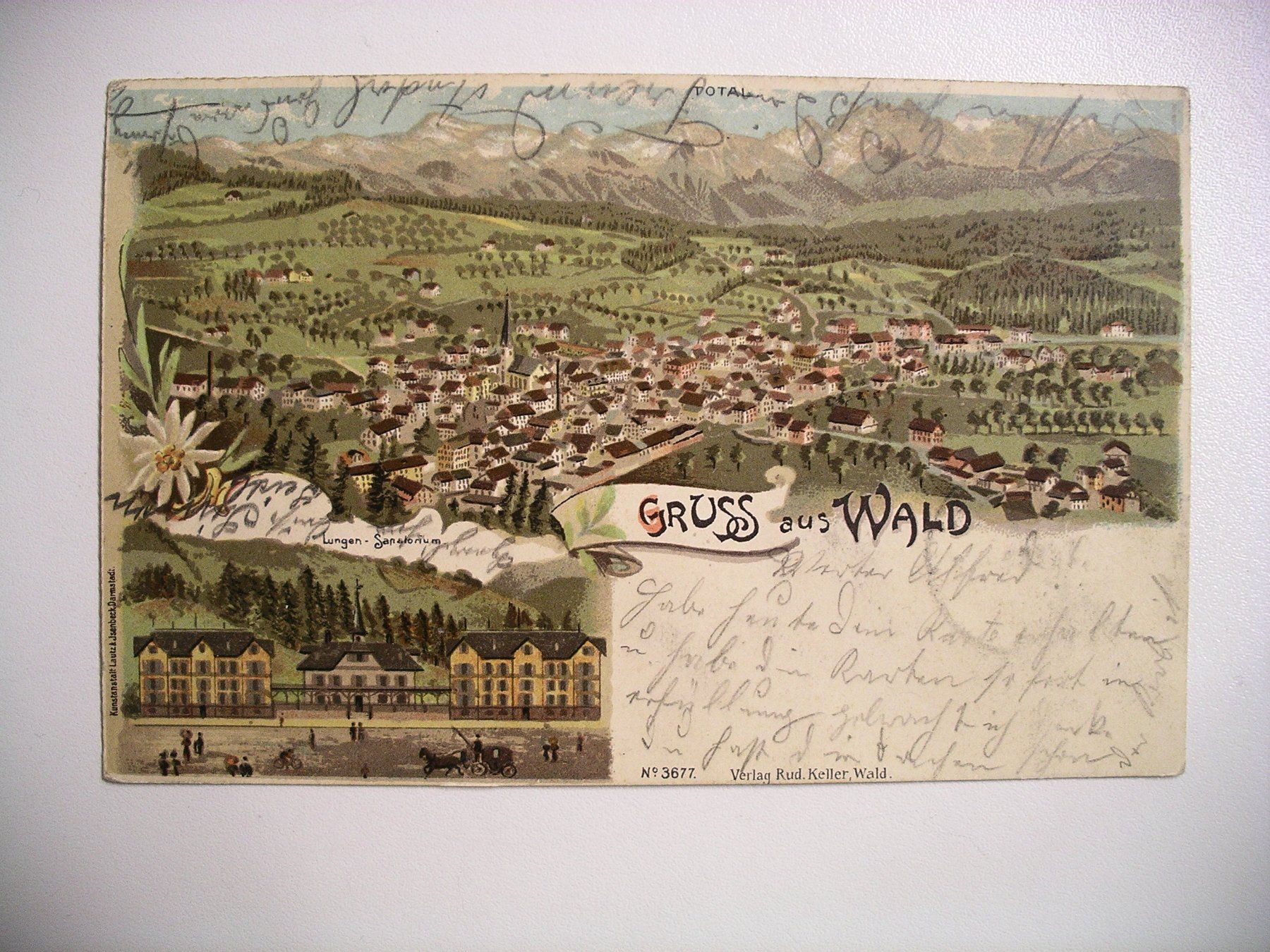 Cartoline postali: farbigeLithoAK  WALD – Usato da Oberhofen am Thunersee venduto da luuping99