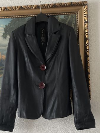 Fams Pelle Lederjacke gereinigt schwarz Grösse S, Vintage