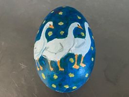 Kunst Roman Candio monogrammiert bemaltes Gänseei