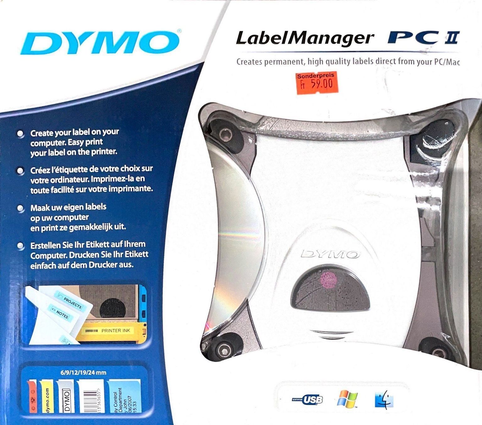Dymo Stampanti: Dymo Label Manager PC2 – Nuovo e nell'imballaggio originale da Seewen SZ venduto da Timekeeper