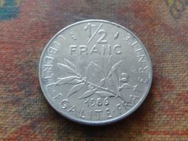 FRANCE  1/2 Franc  1986  (Z)