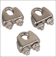 3 Stk. Drahtseilklemmen INOX 5 mm. Kostenfreie Zustellung!