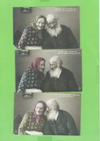 6 Alte Postkarten Liebespaar, um 1900, Humor