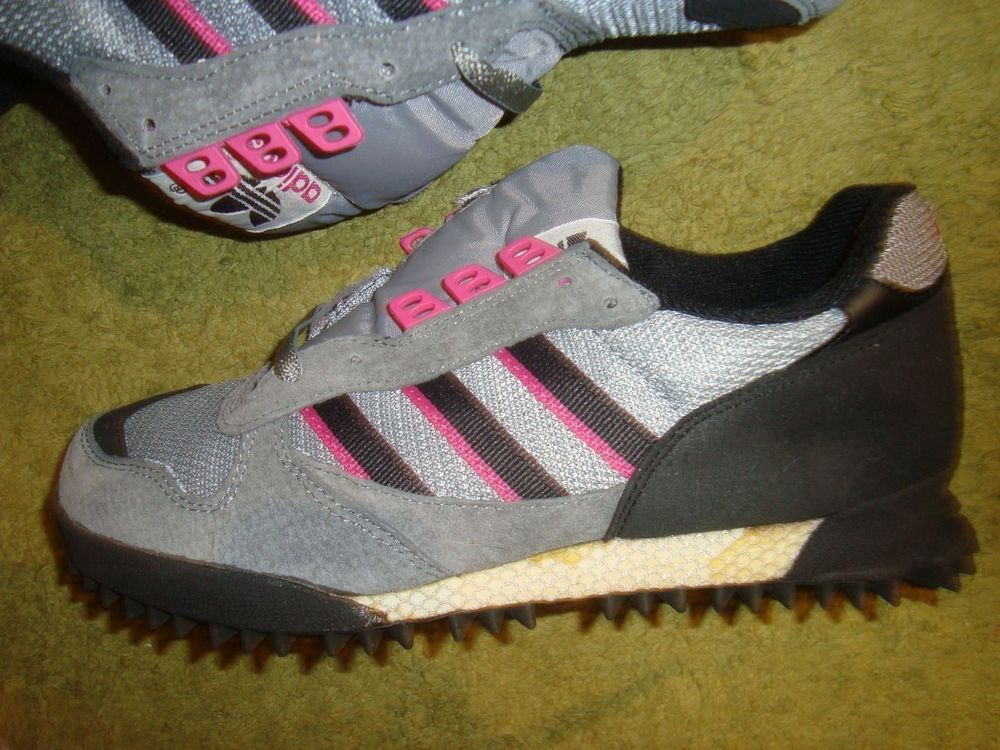 Vintage ADIDAS MARATHON Authentic Gray Pink Sneakers Size