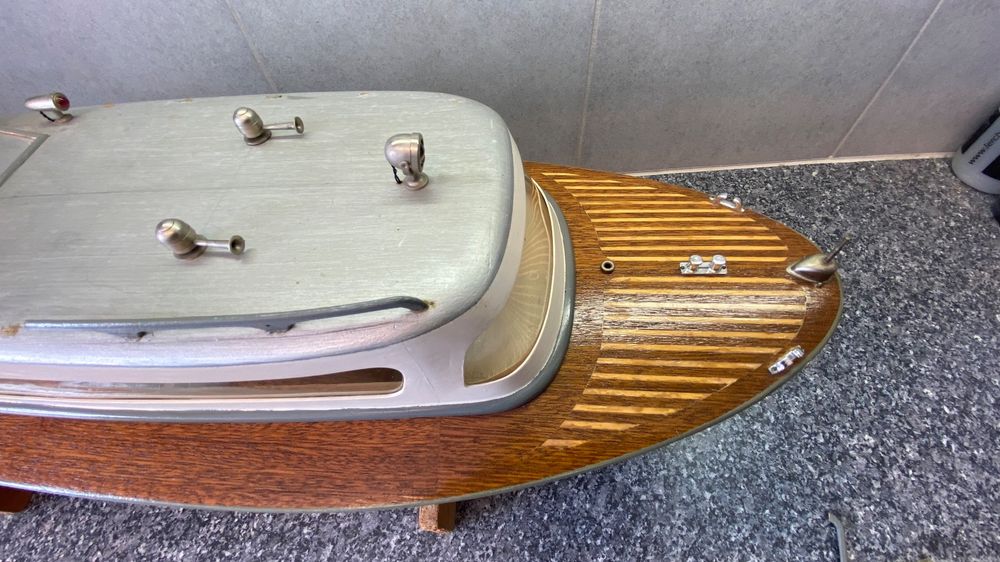 Modellschiff-/boot, Holz, Alt, Eigenbau, ca. 60iger Jahre! (Defekt) in ...