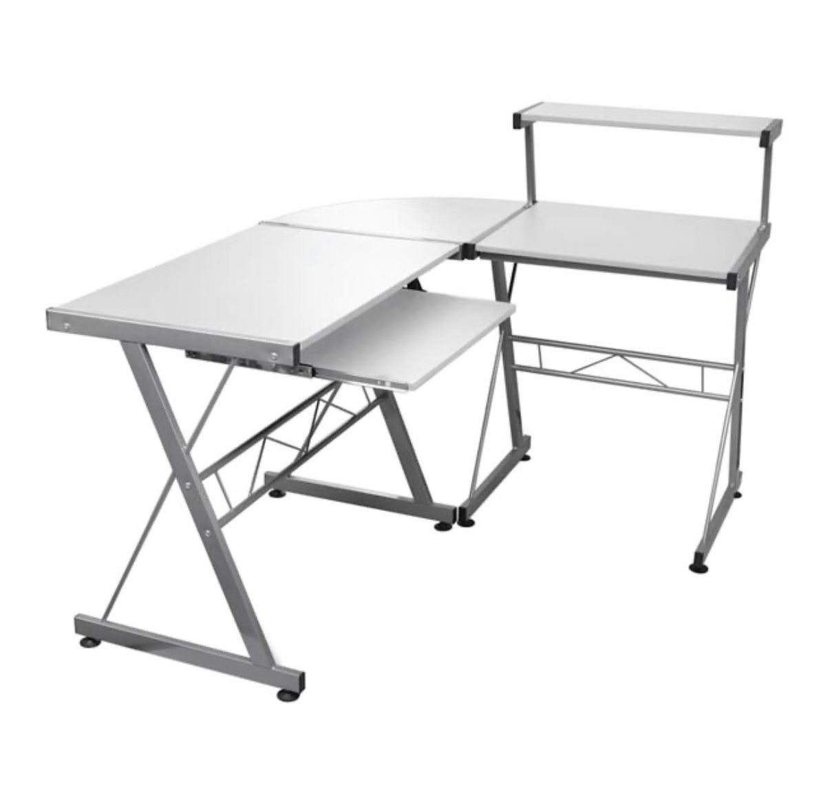 Schreibtische: Eckcomputertisch Glas/Metal mit Metallschubladen le... – Gebraucht aus Heimberg von arco08 2