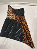 Leopard Minikleid Partykleid asymmetrisch Gr M Neu