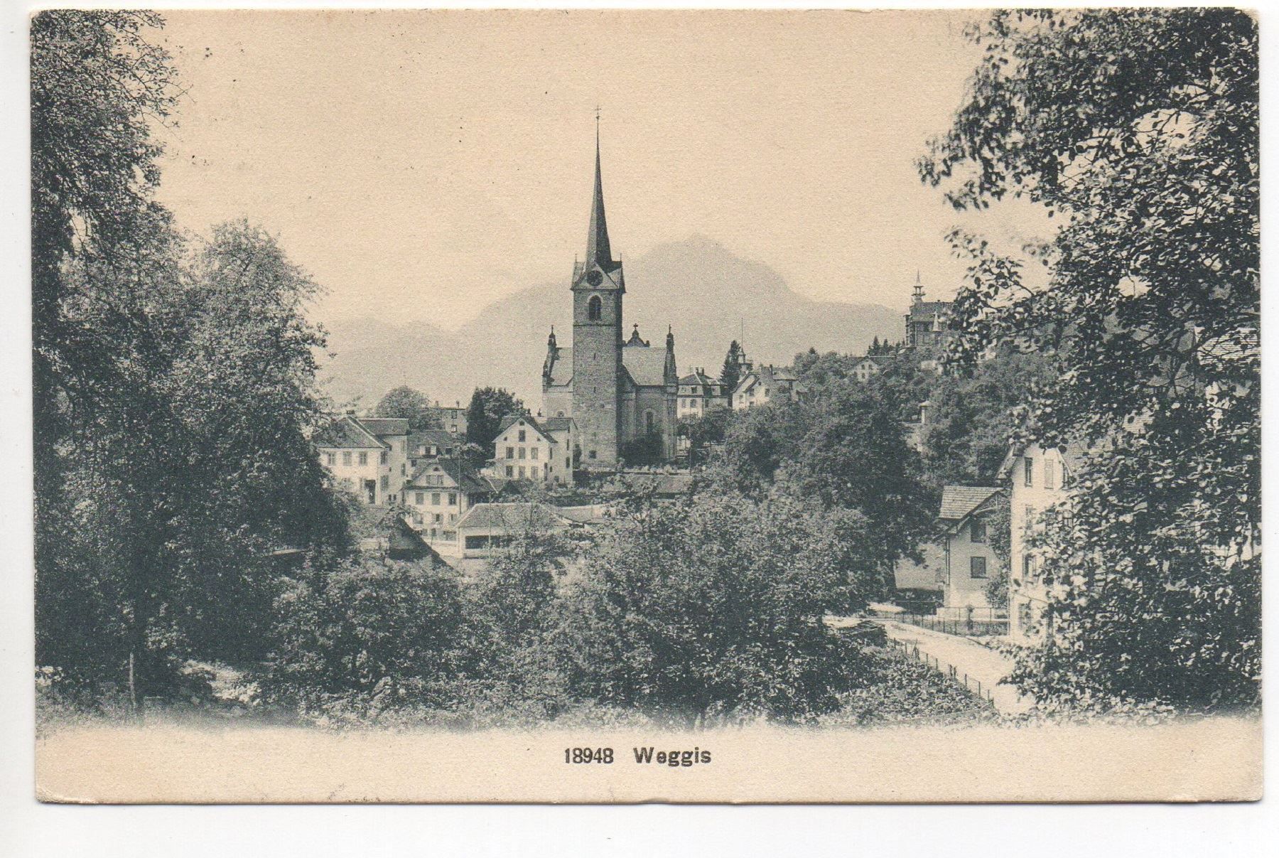 Cartoline postali: WEGGIS No. 18948 – Usato da Jona venduto da philajona
