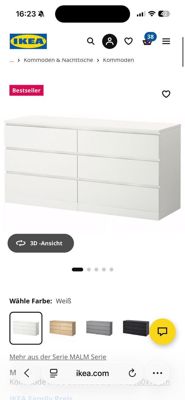Ikea Kommoden: Ikea Malm Kommode 1,60m x 0,78m – Gebraucht aus Mels von tam_r6tw