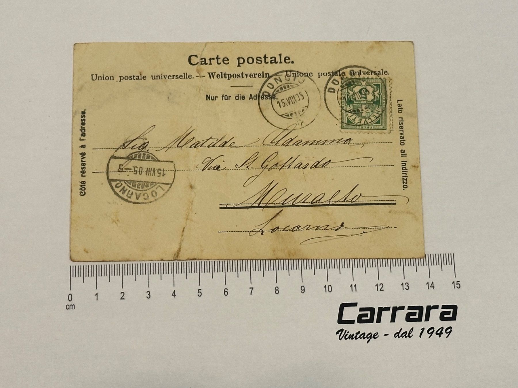 Cartoline postali: Postkarten Tessin Saluto da Aquarossa 1905 – Usato da Chiasso venduto da Carrara-Modellismo 1