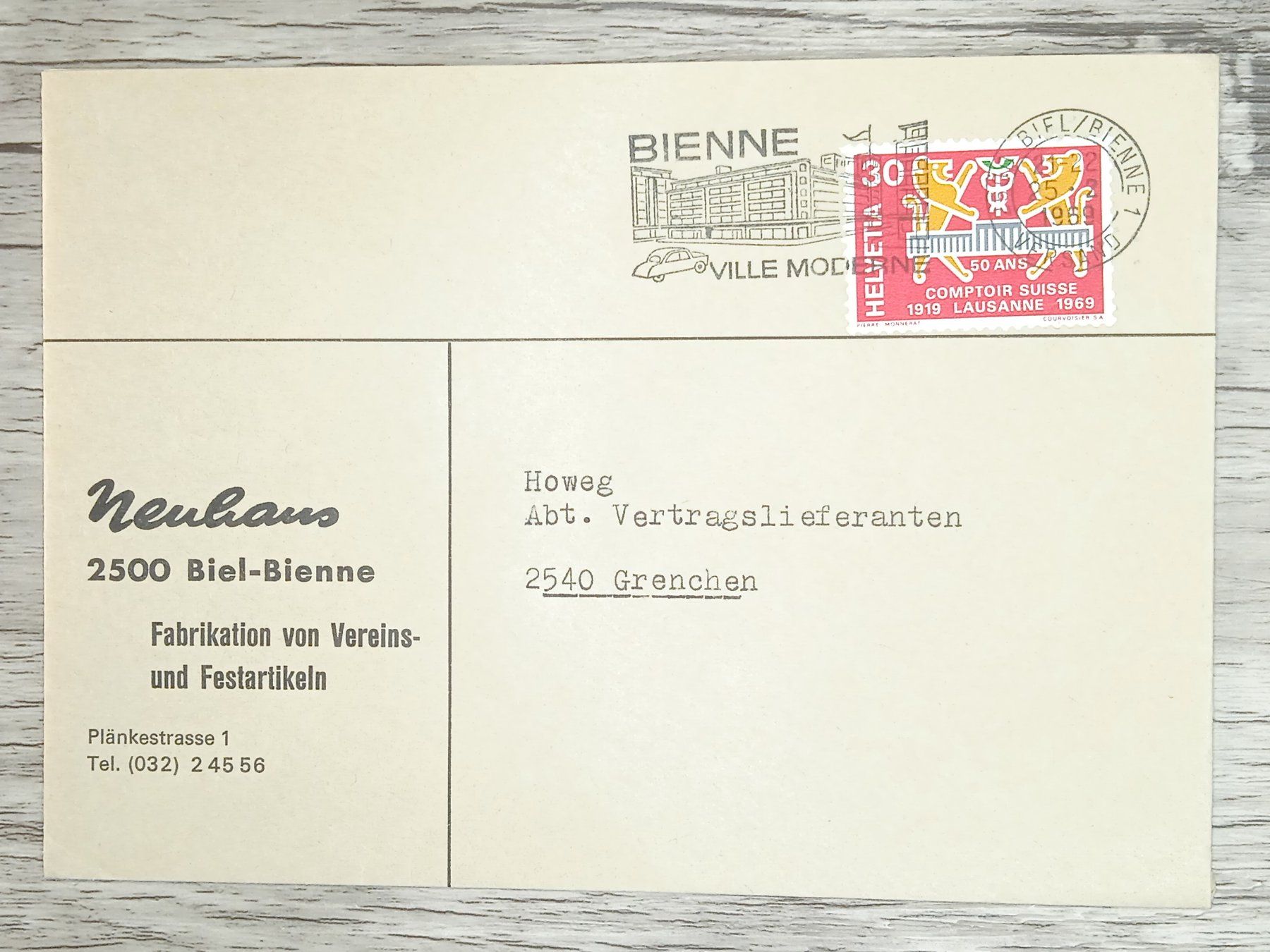 Tutti i francobolli: TR17 Enveloppe + Timbre Suisse 1969 – Usato da Cousset venduto da Patrick_Collections