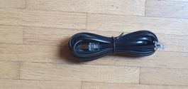 Schwarzes Telefonkabel, neuwertig, RJ11 Stecker, Top!