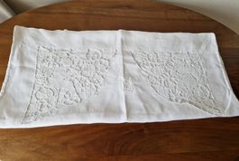 Leinen  Kissenbezug mit Stickerei, Engelmotiv