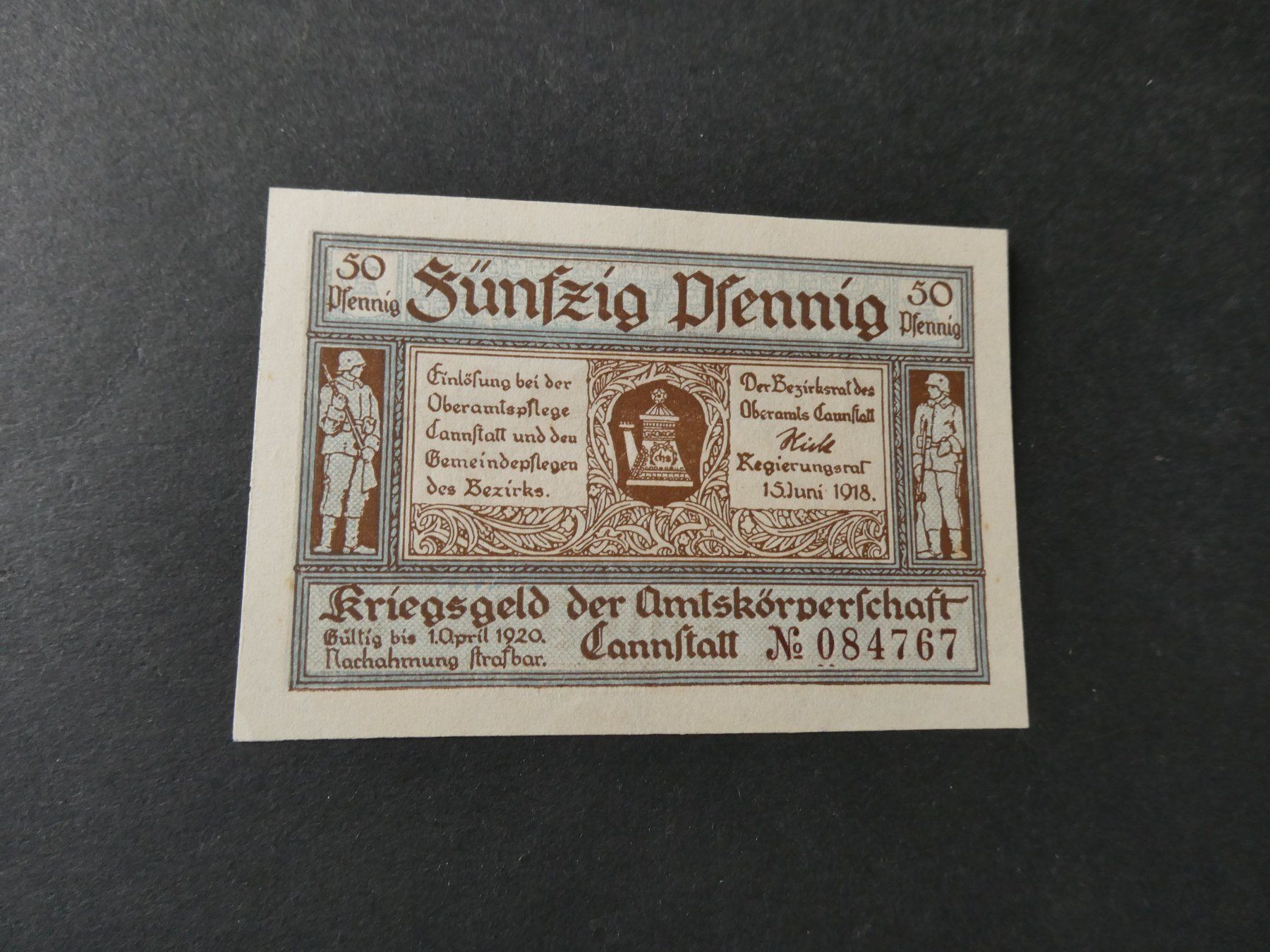 Banknoten: Dt. Reich, Cannstatt,  Notgeldschein – Gebraucht aus Hinterforst von Rohusri