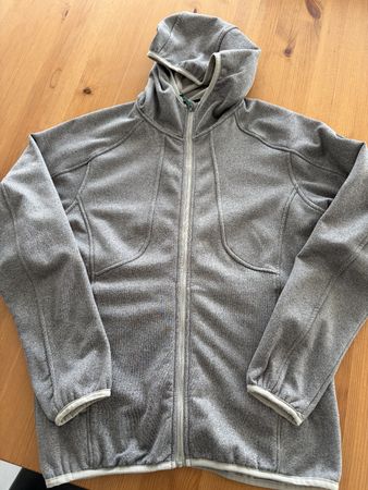 Graue Fleecejacke mit Kapuze von Trevolution Gr. 38