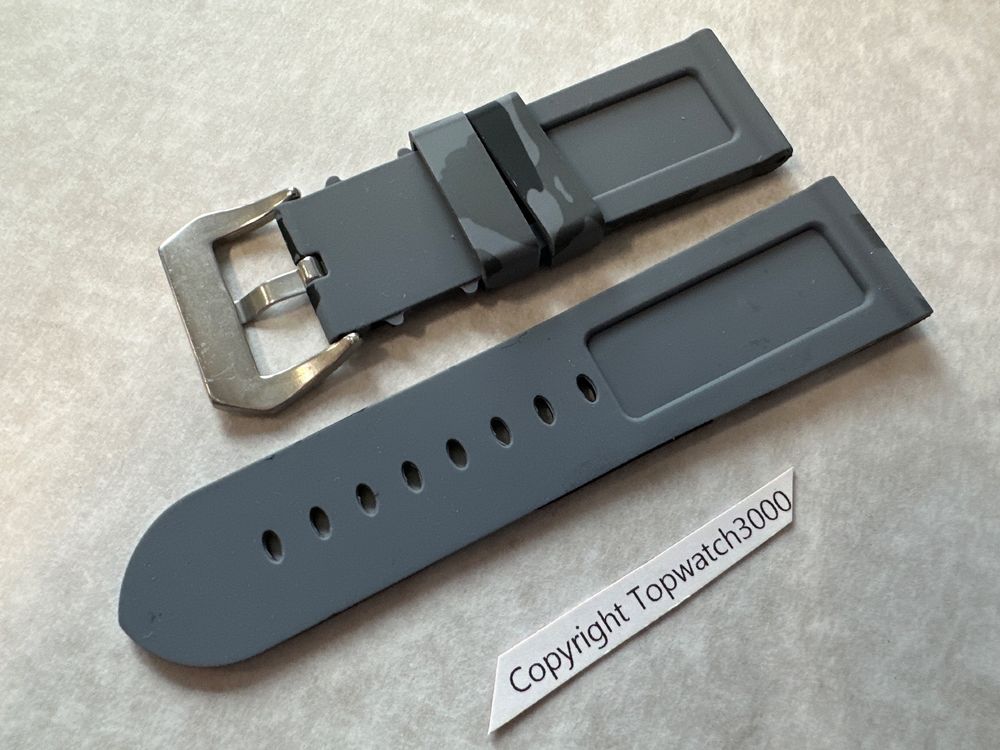Bracciali & Braccialetti: 26mm Rubberstrap, Uhrenarmband Ersatzband für Panerai – Nuovo e nell'imballaggio originale da Courlevon venduto da Topwatch3000 2