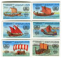 Briefmarken "Wikingerschiffe, Trieren". Libyen