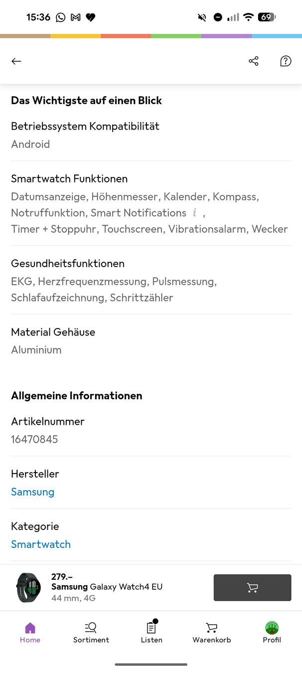 Samsung Smartwatch: Samsung Galaxy Watch 4, 40mm – Usato da Zürich venduto da leon_Geertsen 6