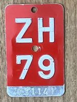 ZH 79 - VELONUMMER - FAHRRADSCHILD - PLAQUE DE VELO - ZH 79