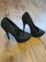 Pumps, 35, Schwarz mit steine