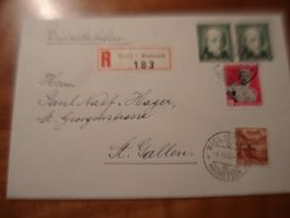 R-Brief 1944, schön frankiert, o Biel Madretsch