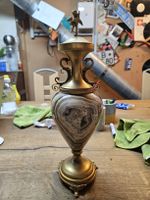 Antike Onyx Vase mit Engel Figur (S)