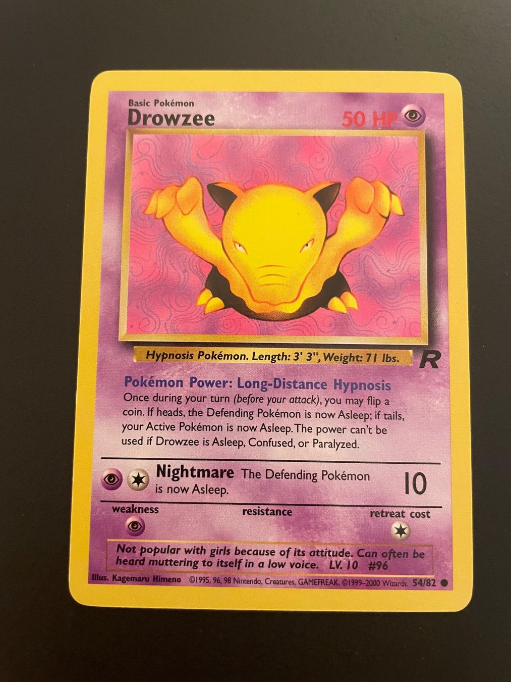 Pokémon Cartes à collectionner: Drowzee Team Rocket Set 54/82 – D'occasion à Zürich par pokemon_cards