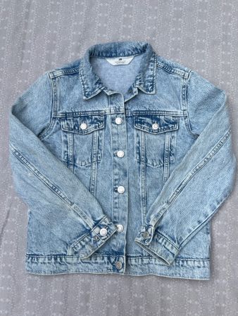 Jeansjacke H&M Grösse 140/68 washed blue, Mädchen