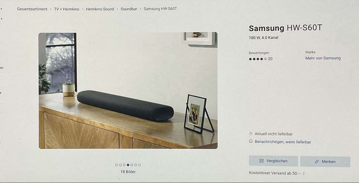 Samsung Casse acustiche: Soundbar SAMSUNG: HW-S60T – Usato da Zwillikon venduto da SteSmo