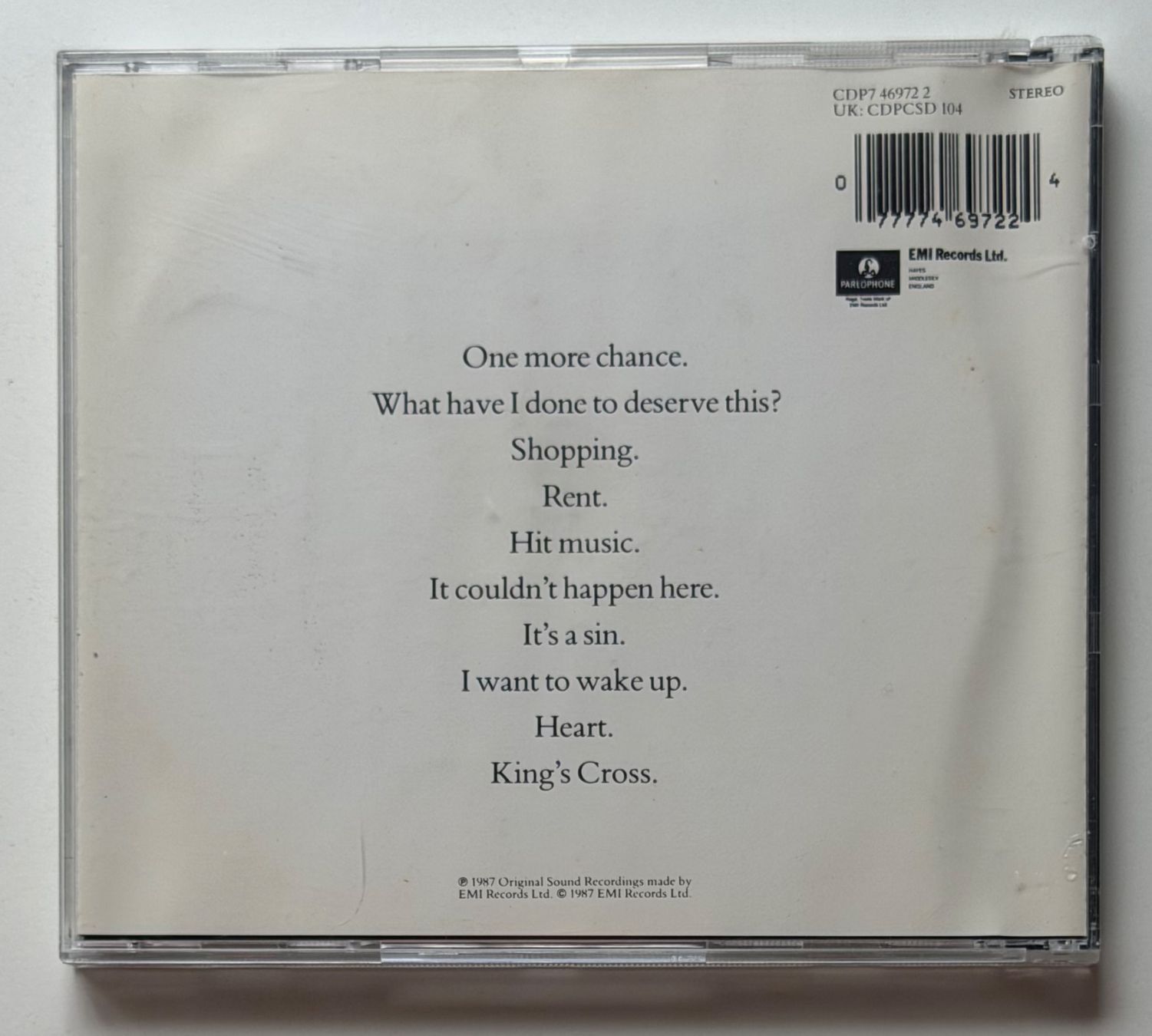 CDs: Pet Shop Boys / Actually – Gebraucht aus Näfels von rottabi 1