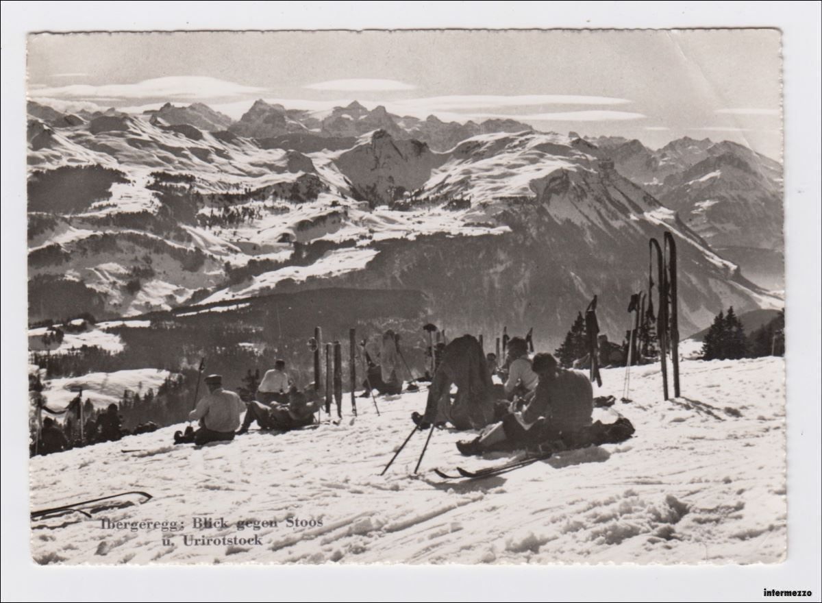 Cartoline postali: Ibergeregg // Winter Skifahrer Stoos – Antico da Basel venduto da intermezzo12