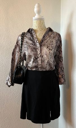 Tally Weijl snakeskin print button-up blouse