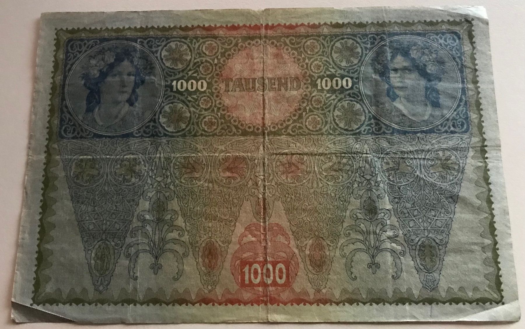 Banconote: Österreich 1000 Kronen 1902 – Usato da Algetshausen venduto da Carrhard 1