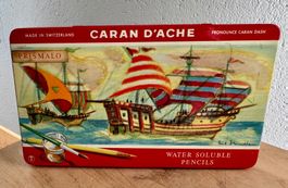 Alte seltene Caran d'Ache Blechdose - mit Galeere