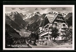 Braunwald, Strassenpartie am Hotel Aplen