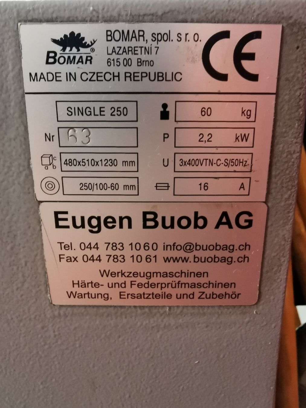 Tutte le macchine: Bürstenentgrater Bomar Single 250 – Usato da St. Gallen venduto da sob.ch 3