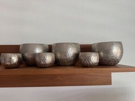 6 Kugelwindlichter 3x7cm & 3x13cm - silber Coop City NP 40.-