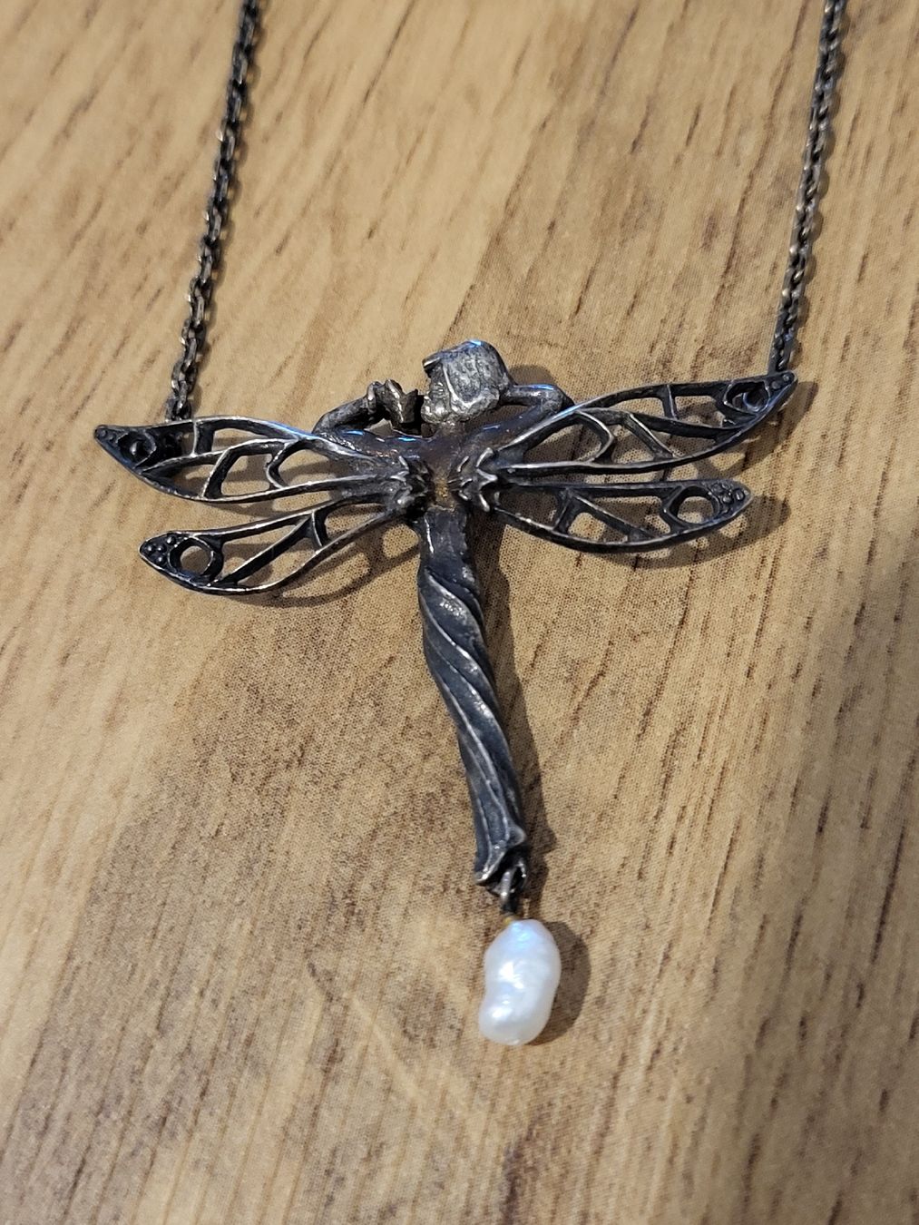 Catenine: Damen Halskette Fee mit Perle 925 Silber – Usato da Allschwil venduto da Uhrenbinz 1