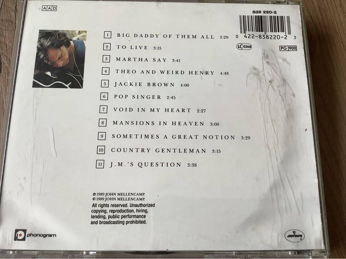 CDs: John Cougar Mellencamp - Big Daddy CD 👍🏼 – Gebraucht aus herzogenbuchsee von HIFIANER 1