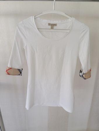 Burberry T-Shirt weiss Grösse XS Damen mit Manschette