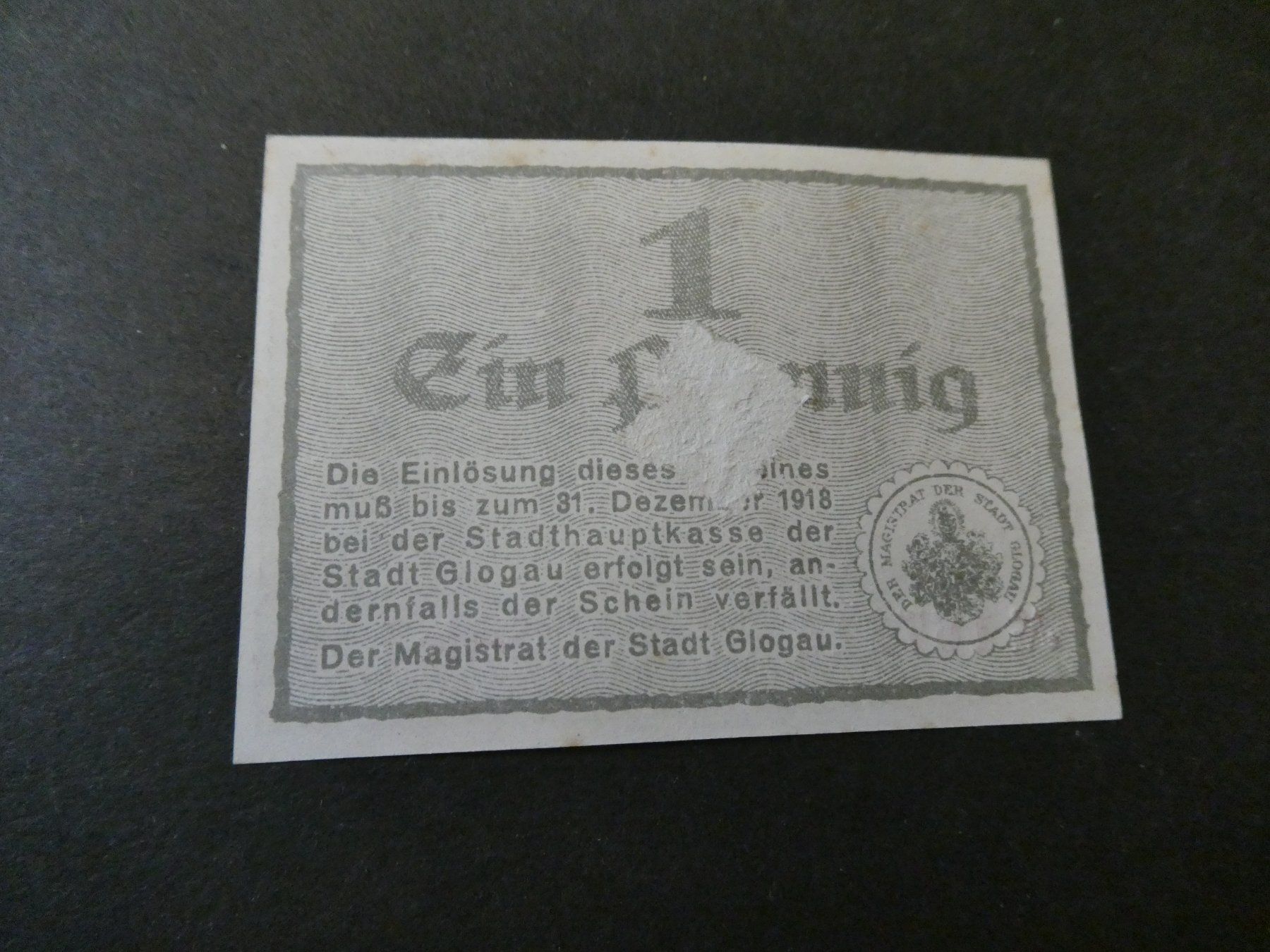Banconote: Dt. Reich, Glogau - Notgeldschein – Usato da Hinterforst venduto da rohusri 1