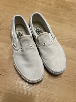 Vans Slip Ons beige Groesse 36.5 Leder Wildleder Damen